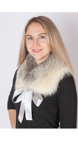 Arctic fox fur collar-neck warmer